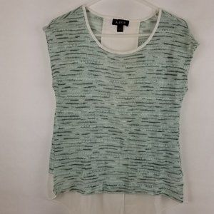 A. Byer 1/4 Sleeve Knited Blouse Size M Blue/Gray